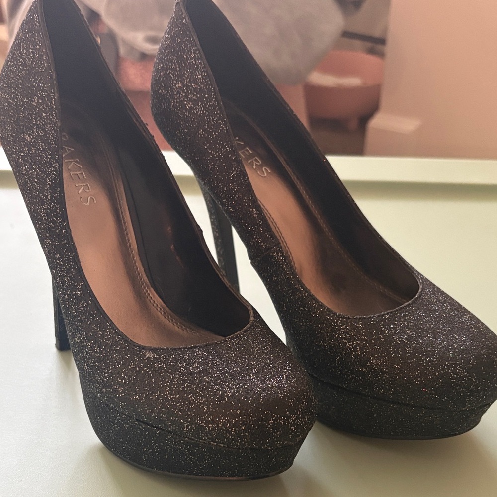 Bakers Sparkling Black Women's Heels